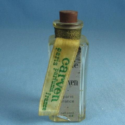 CARVEN Parfum Glass Dobber- Paris France Bottle - Vintage Miniature Perfume Parfum Bottle