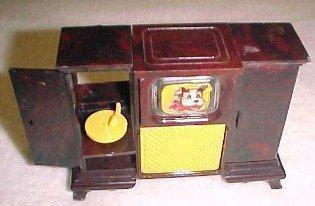 Dollhouse TV Record Player Radio Console - Toys