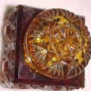 Old Amber 2 piece Inkwell - Glass