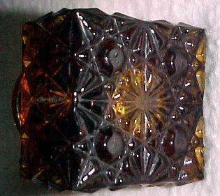 Old Amber 2 piece Inkwell - Glass