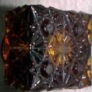Old Amber 2 piece Inkwell - Glass