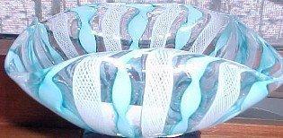 Ribbon Art Glass Candy Dish - Glass
