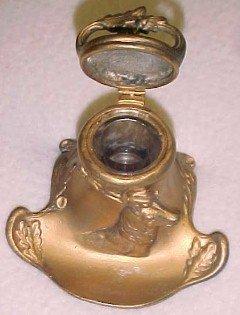 Stag Deer Figural Inkwell - Metalware