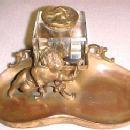 Stag Deer Figural Inkwell - Metalware