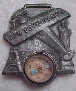 Lindbergh New York to Paris Fob - Metalware