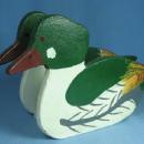 Kitchen Folk Art DUCK Decoy Carved Wood NAPKIN or LETTER Holder - Hunting Lodge Cabin