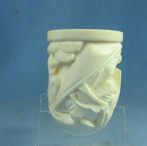 Vintage Hand Carved Ivory Smoking PIPE unsmoked - tobacianna