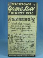 Antique 1956 Michigan GAME LAW DIGEST Hunt Manual - sporting