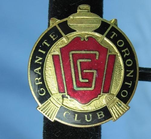 Vintage CURLING Pin GRANITE TORONTO CLUB Enameled Souvenir - sporting