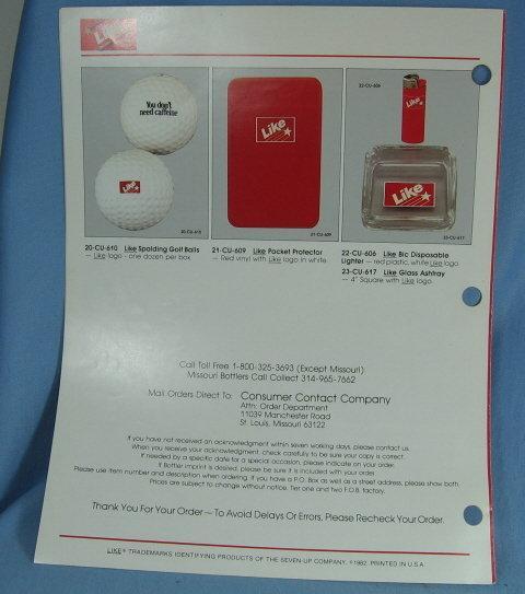 The 7up Company LIKE 99% Caffeine-Free Cola - Advertising Premiums Catalogs