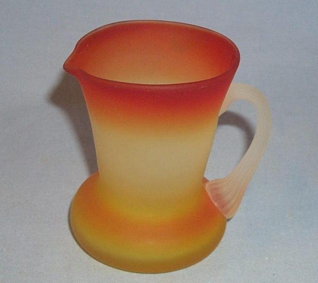 Satin Finish PEACHBLOW Glass Cream Pitcher
