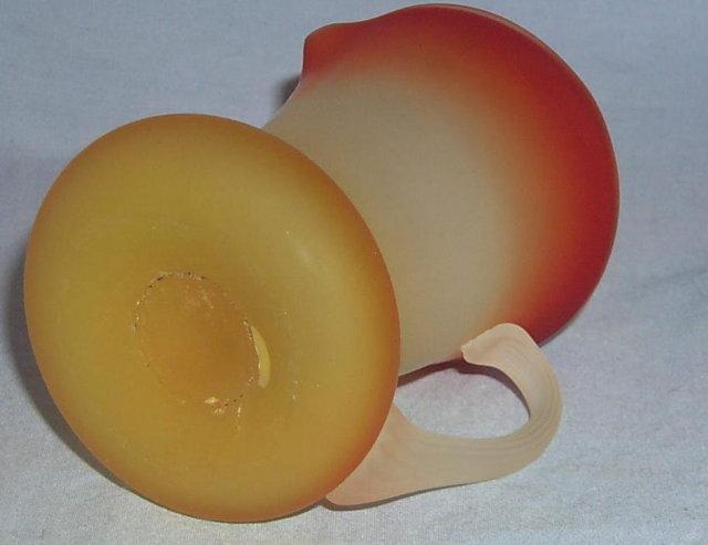 Satin Finish PEACHBLOW Glass Cream Pitcher