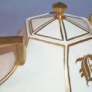 LIMOGES Hexagon Shaped Porcelain Creamer and Sugar Set