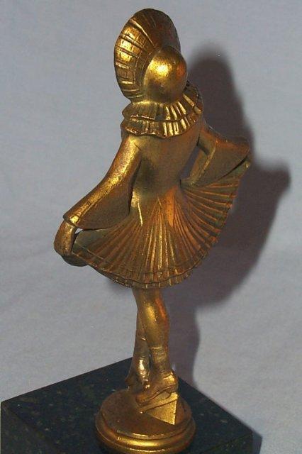 SONYA HENIE Cast Metal Figurine w/ Celluloid Face - Metalware