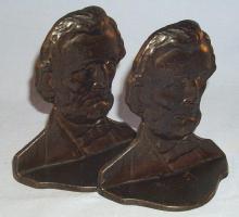 ABRAHAM LINCOLN Cast Iron Bookends - Metalware