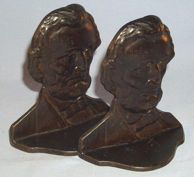 ABRAHAM LINCOLN Cast Iron Bookends - Metalware