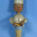 Antique ANRI Mechanical Bottle Stopper PASTRY CHEF - Carved Woodenware