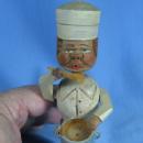 Antique ANRI Mechanical Bottle Stopper PASTRY CHEF - Carved Woodenware