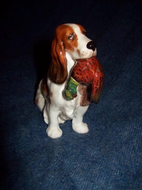 Antique Royal Doultan Porcelain Dog Figurine with Pheasant