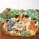 Oriental BANKO Bowl Figural Japanese Pottery Dish Planter