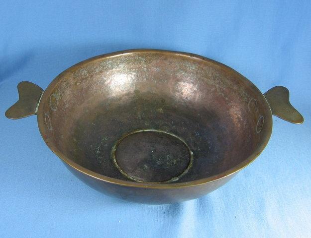 Brass Copper Hand Forged Bowl with Handles - matalware