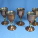 Set Copper & Brass Liquor or Whiskey Glass Group