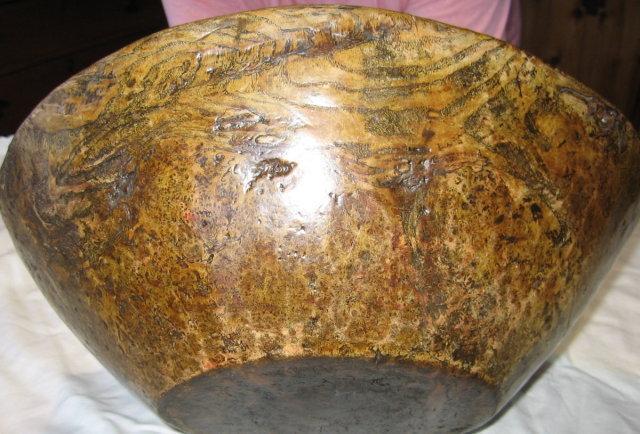 Early American BURL Mix Bowl Wood - HUGE Rare Antique Country Kitchen Antique