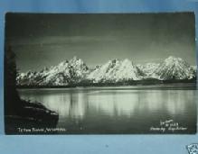 TETON RANGE Wyoming Ray Ritter 1939 RPPC Postcard