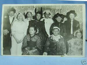 1904 Holloween Party People in Costume RPPC Postcard