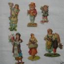 Victorian Antique DIE CUT 6pc Group Scrap Scrapbook