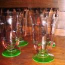 Cambridge Vaseline 4 Footed Water Glasses - Glass