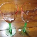 Cambridge Vaseline 4 Footed Water Glasses - Glass