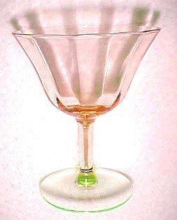 Cambridge (3)Vaseline and Pink Martini Glasses - Glass