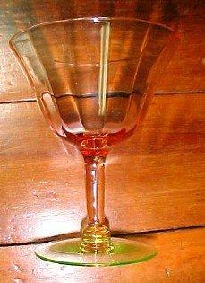 Cambridge (3)Vaseline and Pink Martini Glasses - Glass