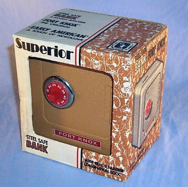 Tin Combination Lock SAFE Bank in Original Box - Toys