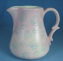 Art Nouveau Art Pottery Pitcher Porcelain - Funky Vintage PINK