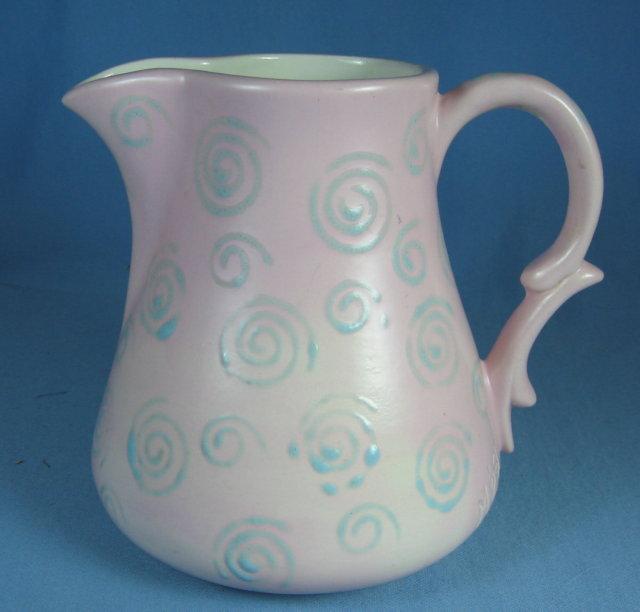 Art Nouveau Art Pottery Pitcher Porcelain - Funky Vintage PINK