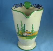 Cottageware MAJOLICA Pottery Pitcher - Figural Vineyard GRAPE