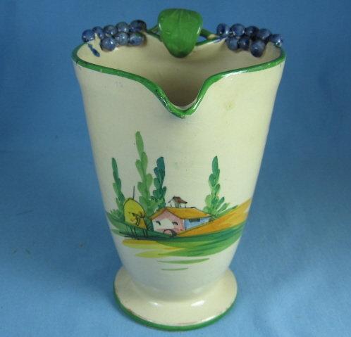 Cottageware MAJOLICA Pottery Pitcher - Figural Vineyard GRAPE