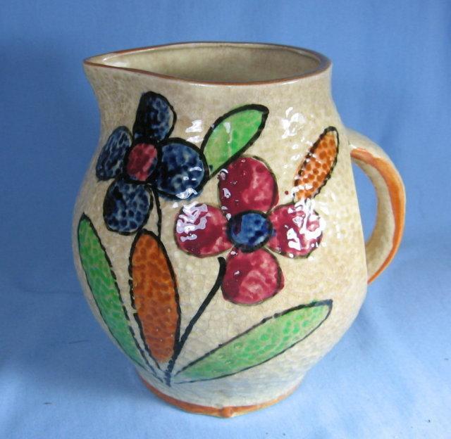 Antique Ironstone Pottery PITCHER Wellsville Co