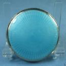Hand Painted Enamel Guilloche Compact ~ Antique Ladies Accessory