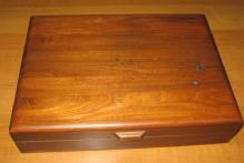 Sterling Silverplate FLATWARE BOX - Vintage Wooden