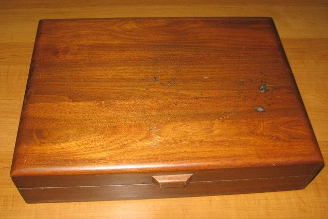 Sterling Silverplate FLATWARE BOX - Vintage Wooden