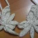 Costume Jewelry Opera Length Faux PEARL Necklace with Beaded FLOWERS - Vintage Costume Jewelry
