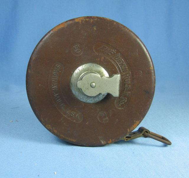 LUFKIN Leather 50ft Carpentry Metallic Tape - Antique tools