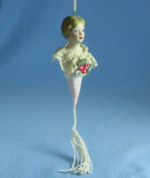Porcelain Doll Head PIN CUSHION - Vintage Sewing Tool