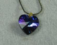 Tanzanite HEART Pendant Necklace - Vintage Estate Costume Jewelry
