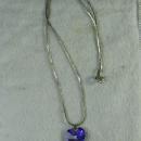 Tanzanite HEART Pendant Necklace - Vintage Estate Costume Jewelry