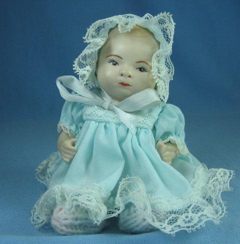 Miniature Porcelain DOLL - Jointed Toy
