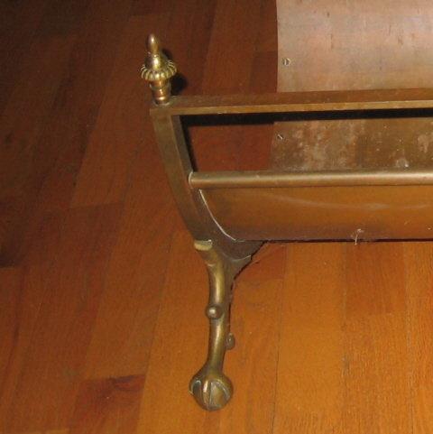 Ball & Claw Foot Brass LOG HOLDER - Antique metalware